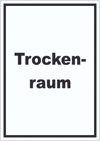 Trockenraum Aufkleber mit Text Wäsche trocknen hochkant