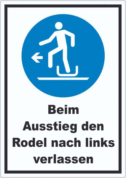 Beim Ausstieg den Rodel nach links verlassen Aufkleber