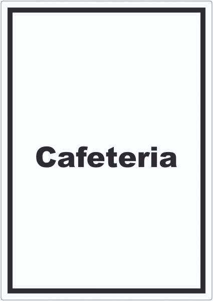 Cafeteria Aufkleber mit Text Restaurant mit Selbstbedienung hochkant