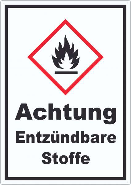 Aufkleber Entzündbare Stoffe Flamme