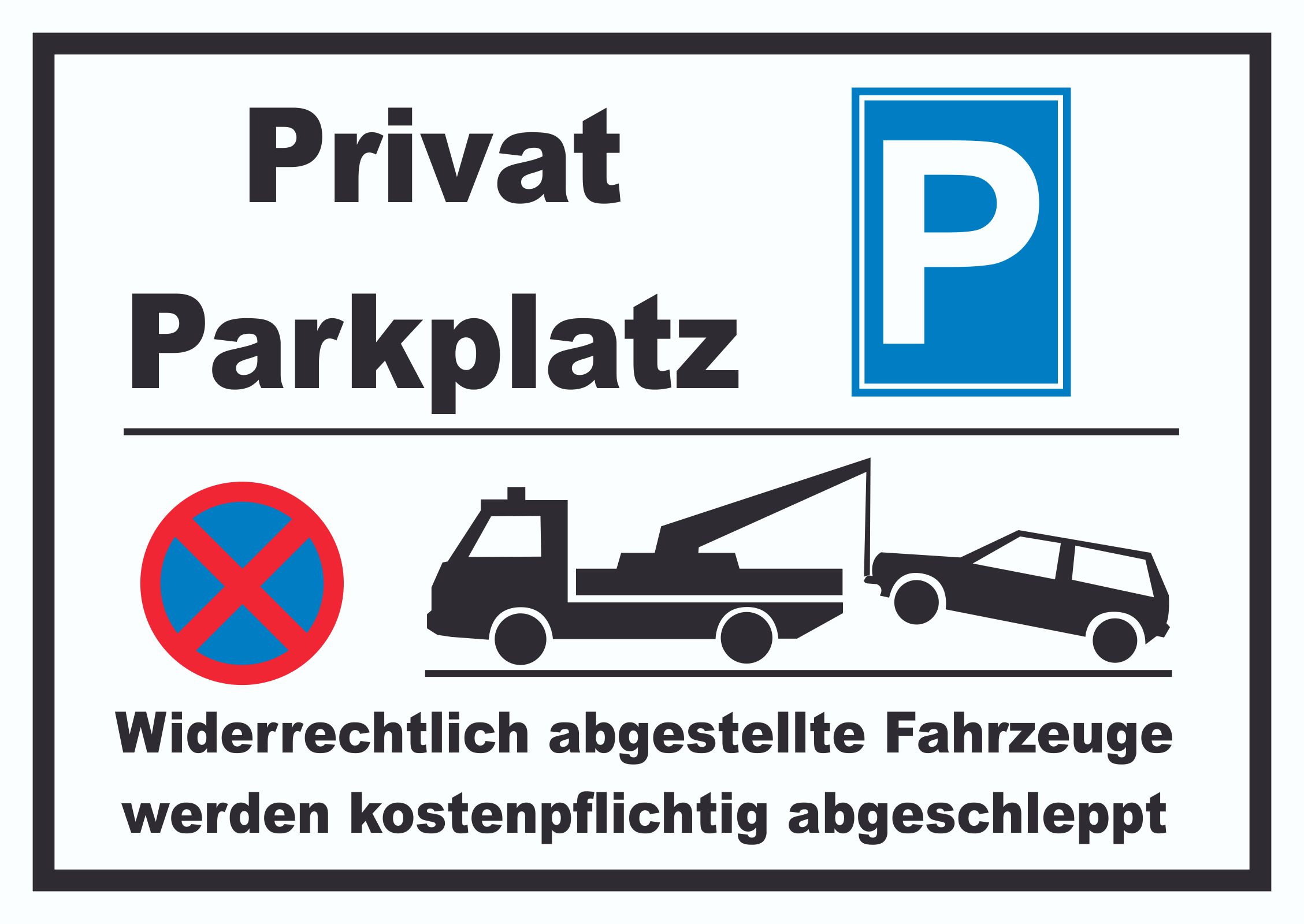 Privat Parkplatz Schild  HB-Druck Schilder, Textildruck & Stickerei  Onlineshop
