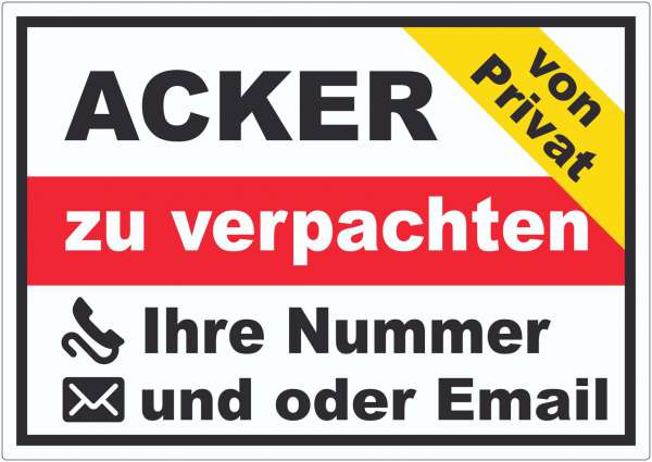 Acker zu verpachten von Privat Aufkleber