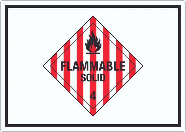 Aufkleber Entzündbare feste Stoffe Symbol Flammable Solid