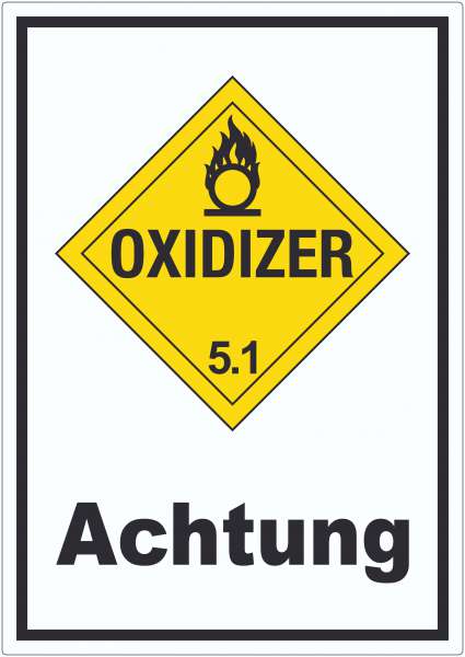 Aufkleber Oxidierend wirkend Achtung Oxidizer entzündend