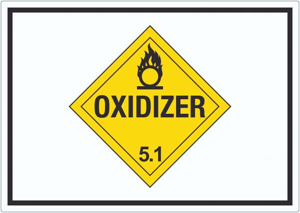 Aufkleber Oxidierend wirkend Symbol Oxidizer entzündend