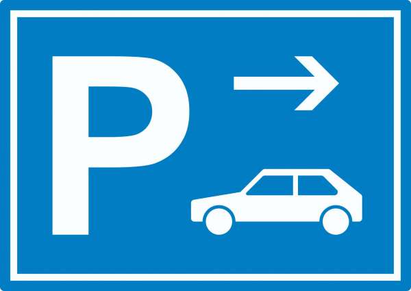 Auto PKW Parkplatz Aufkleber mit Richtungspfeil rechts waagerecht