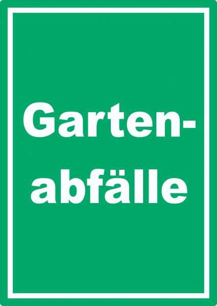 Gartenabfälle Mülltrennung Aufkleber mit Text