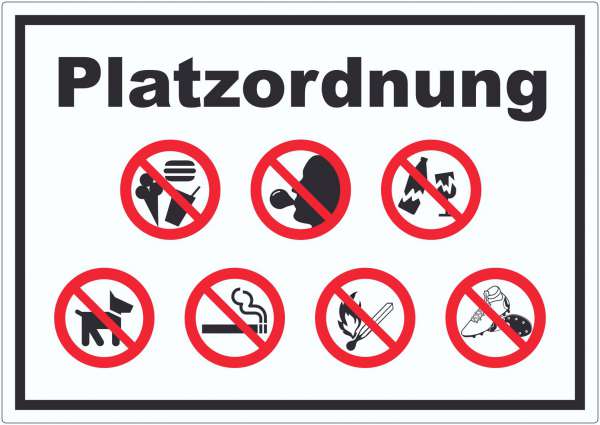 Aufkleber Platzordnung