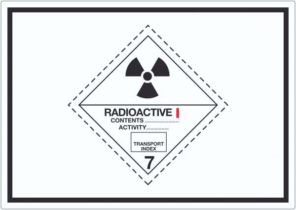 Aufkleber radioaktive Stoffe Symbol Radioactive I-WEISS