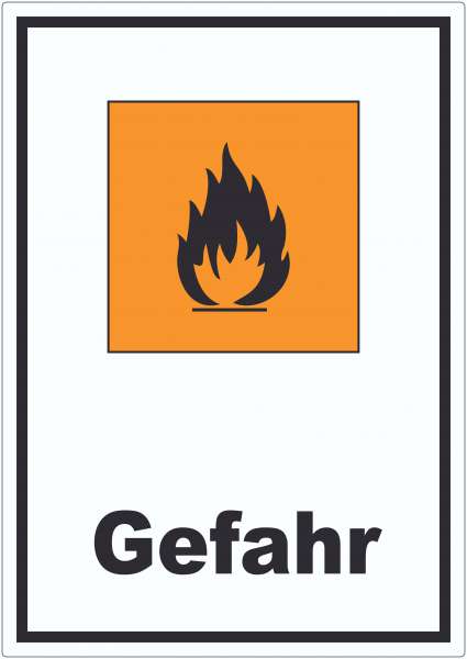 Aufkleber Gefahrensymbol Entzündbar Gefahr Brand Flamme