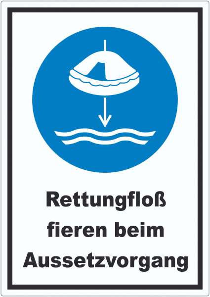 Rettungsfloß fieren beim Aussetzvorgang Aufkleber