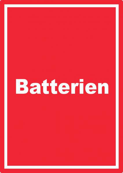 Batterien Mülltrennung Aufkleber mit Text