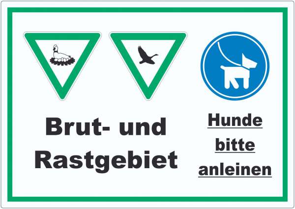 Brut- und Rastgebiet Hund anleinen Aufkleber