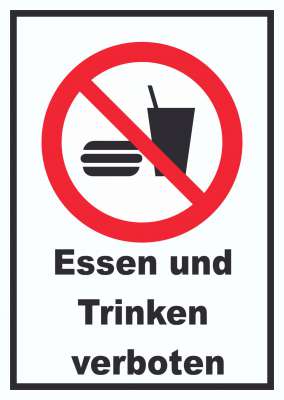 Essen und Trinken verboten 2 Schild | HB-Druck Schilder ...