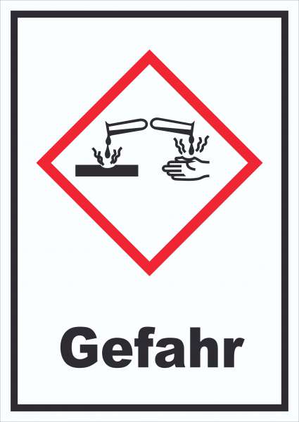 Schild Ätzende Wirkung Gefahr Ätzwirkung hochkant