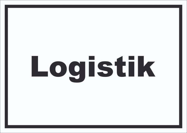 Logistik Schild mit Text Transport Versand waagerecht