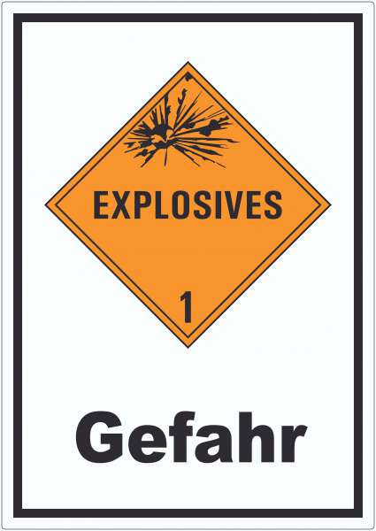 Aufkleber Explosionsgefahr Gefahr Explosives