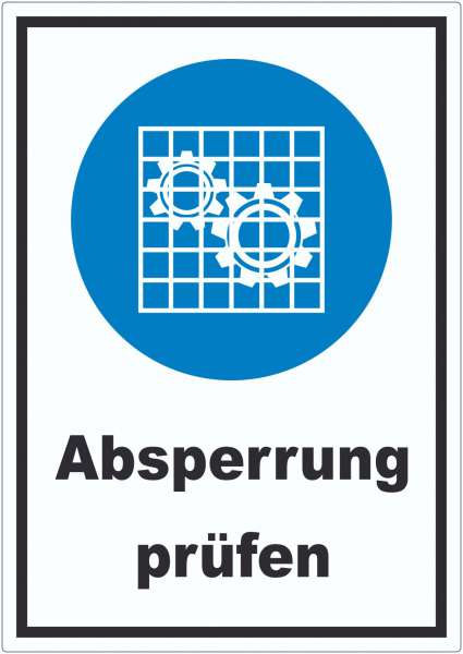 Absperrung prüfen Aufkleber