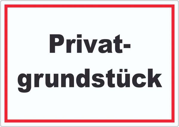 Privatgrundstück Aufkleber schwarz-weiß-rot