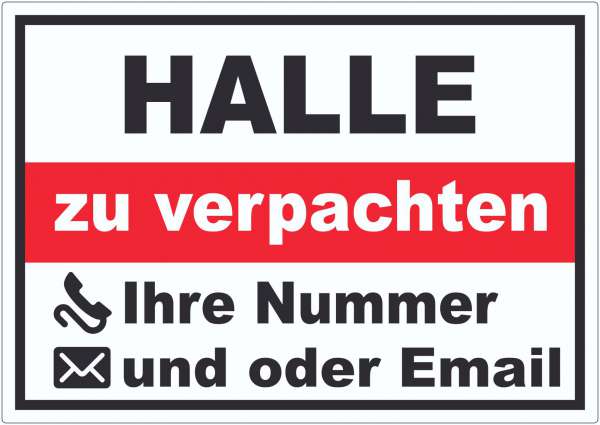 Halle zu verpachten Aufkleber