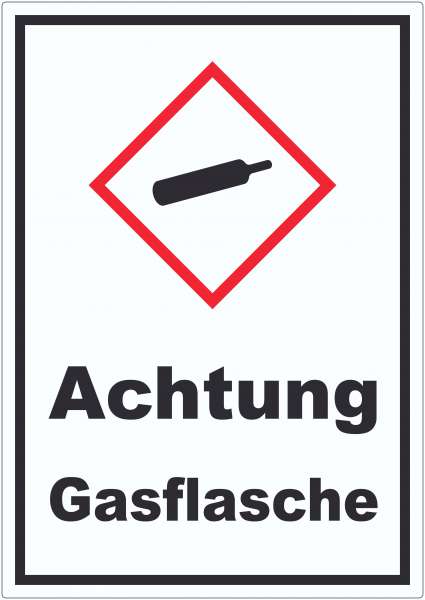 Aufkleber Gasflasche Gas unter Druck