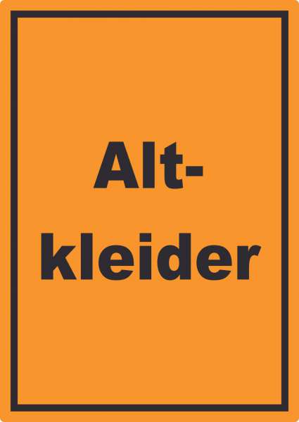 Altkleider Mülltrennung Aufkleber mit Text