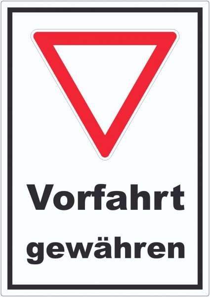 Aufkleber Vorfahrt gewähren