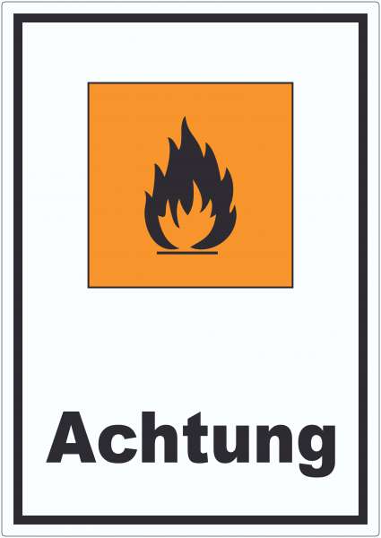 Aufkleber Gefahrensymbol Entzündbar Achtung Brand Flamme