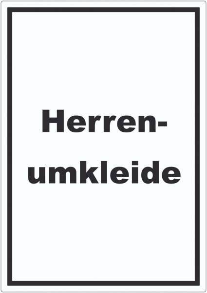 Herrenumkleide Aufkleber mit Text hochkant