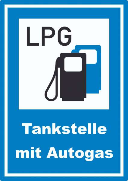 Tankstelle mit Autogas Aufkleber