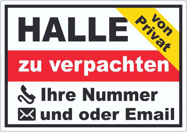 Halle zu verpachten von Privat Aufkleber