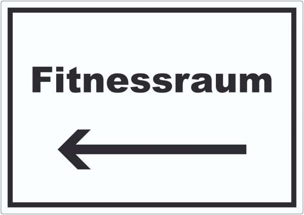 Fitnessraum Aufkleber mit Text und Richtungspfeil links Sport Fit waagerecht