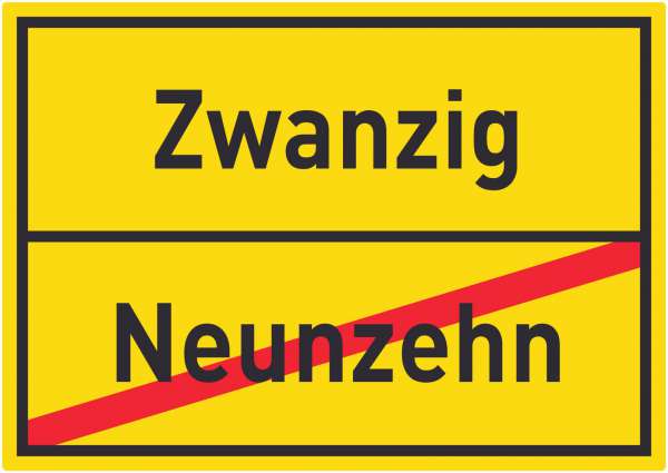 Zwanzig Neunzehn Aufkleber Ortsaufkleber