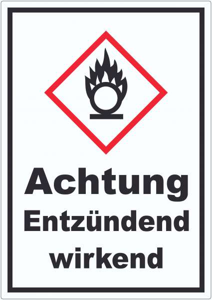 Aufkleber Entzündend wirkend Brandfördernd Flamme