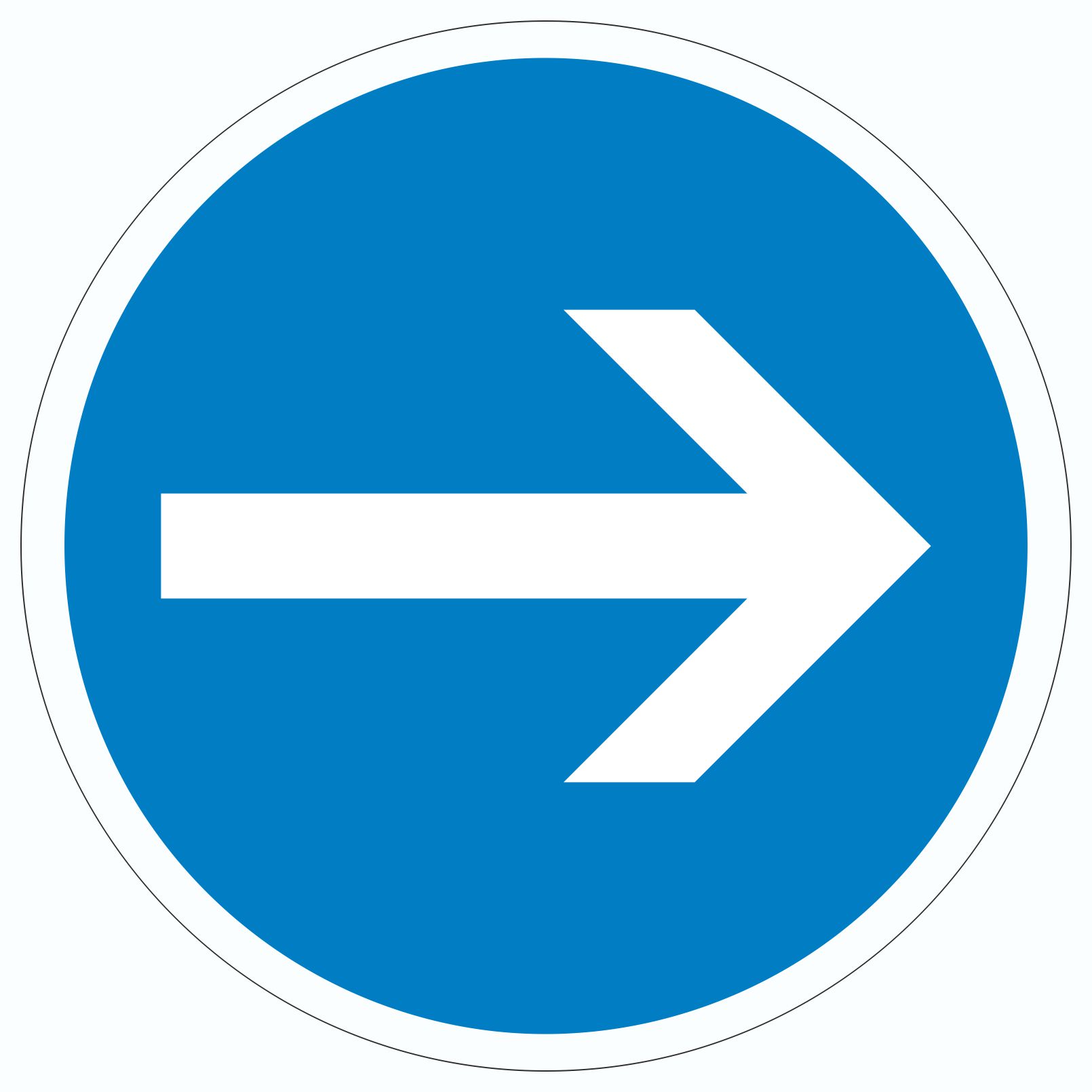 Aufkleber Kreis Fahrtrichtung hier rechts Symbol | HB-Druck Schilder ...