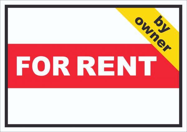 For Rent by owner Schild mit Text Verkaufsschild