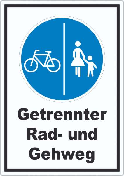 Aufkleber Getrennter Rad- und Gehweg