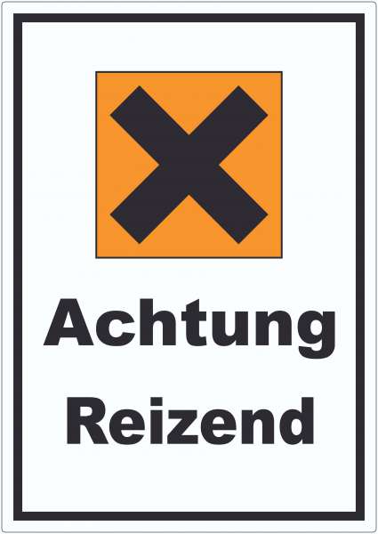 Aufkleber Gefahrensymbol Reizend Kreuz