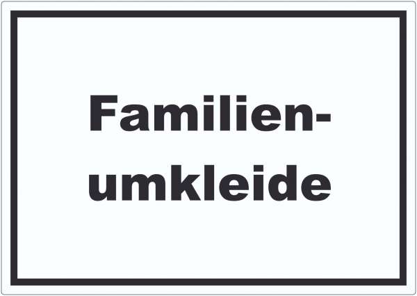 Familienumkleide Aufkleber mit Text waagerecht