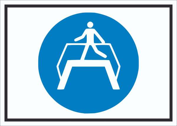 Übergang benutzen Symbol Schild