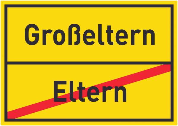 Großeltern Eltern Aufkleber Ortsaufkleber