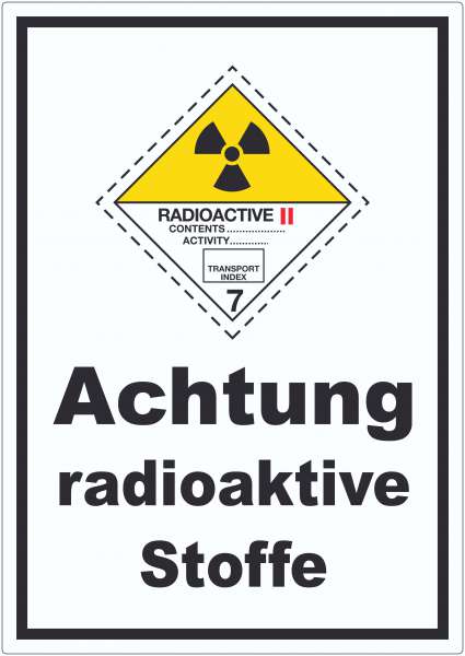 Aufkleber radioaktive Stoffe Radioactive II-GELB