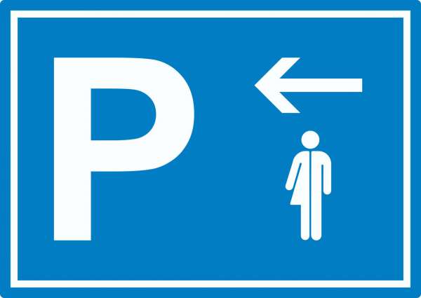 Transgender Parkplatz Aufkleber mit Richtungspfeil links waagerecht