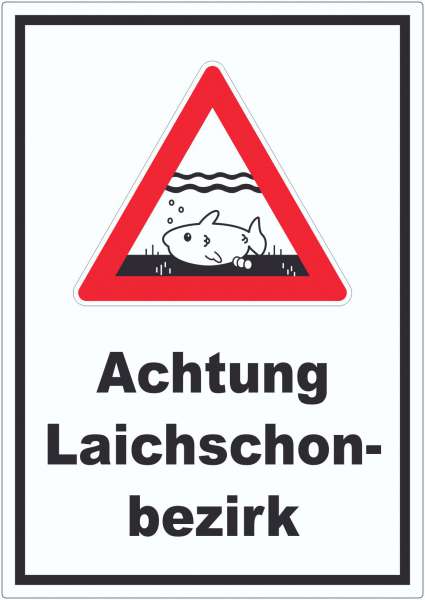 Achtung Laichschonbezirk Aufkleber