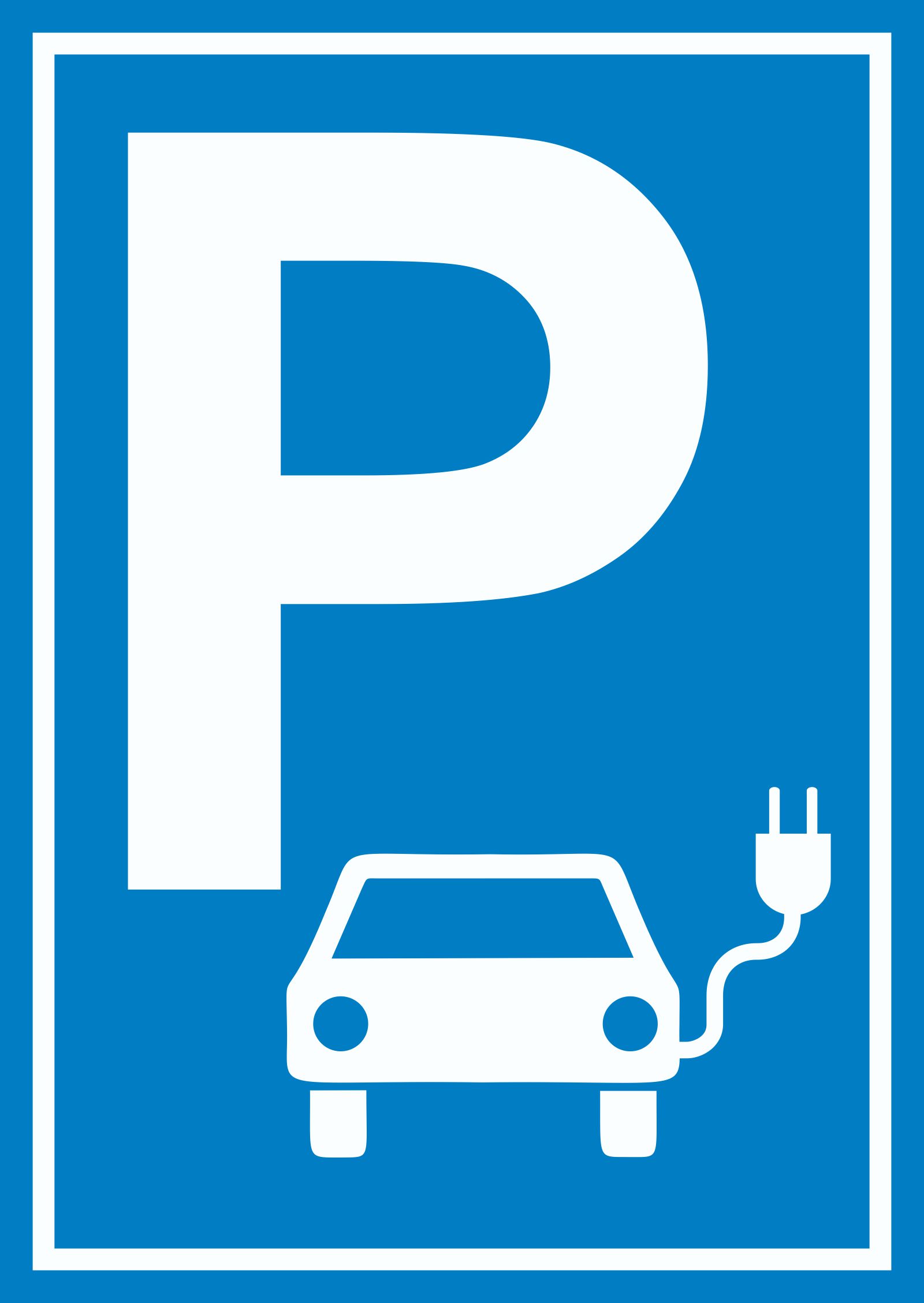 Schild Parkplatz für Elektrofahrzeuge, Aluminium, RA, 40 x 60 cm