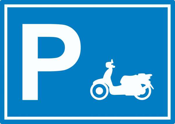 Motorroller Parkplatz Aufkleber waagerecht