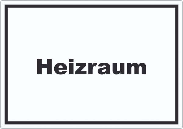 Heizraum Aufkleber mit Text Heizung Wärme waagerecht