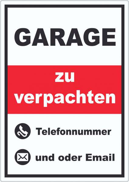 Garage zu verpachten Aufkleber hochkant