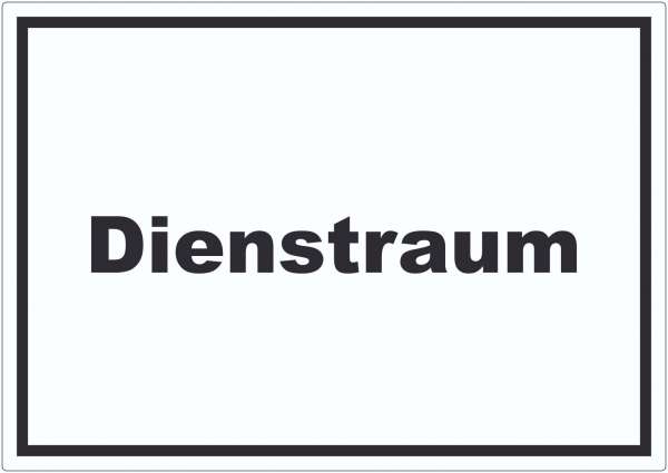 Dienstraum Aufkleber mit Text Büro waagerecht