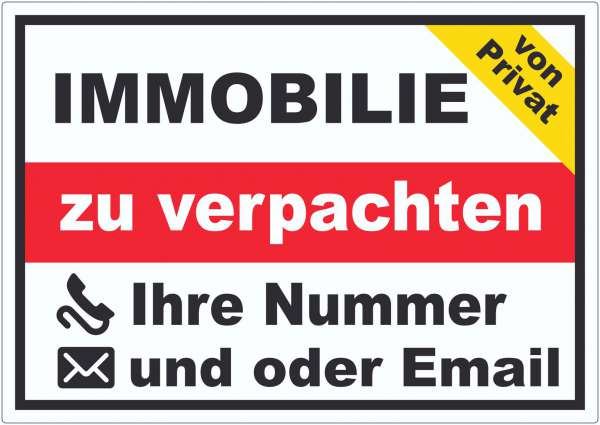 Immobilie zu verpachten von Privat Aufkleber